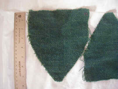  pattern piece in green wool 