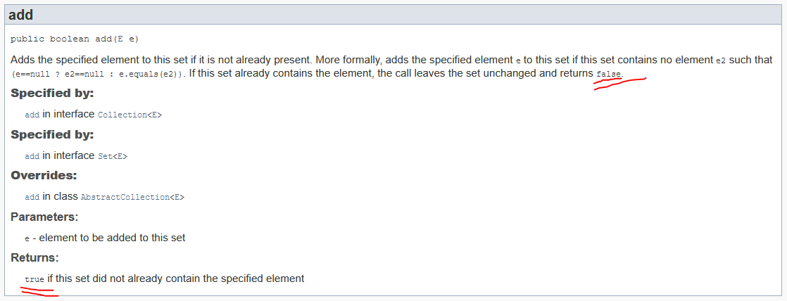 Last week we ended with HashSets add method