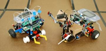 Robots face off in a head-to-head, double-elimination tournament