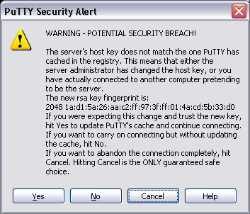 PuTTY Security Alert