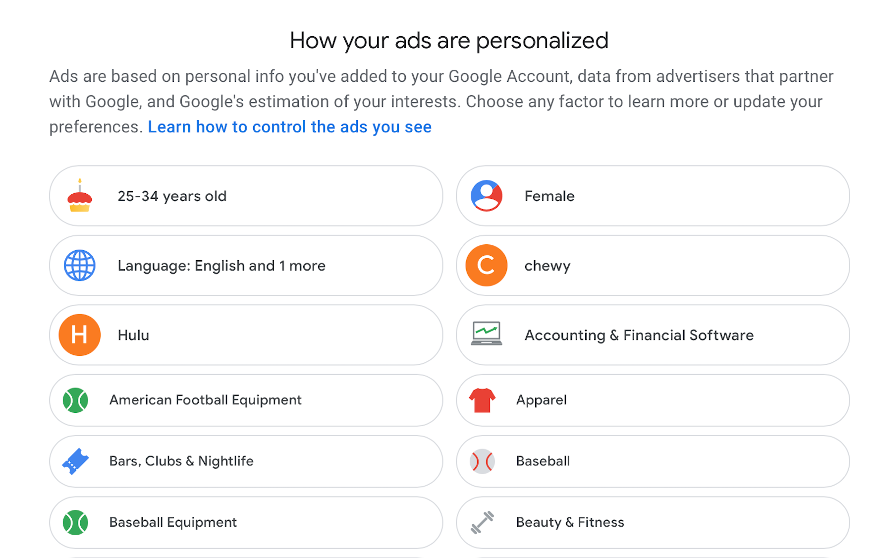 How your ads are personalized